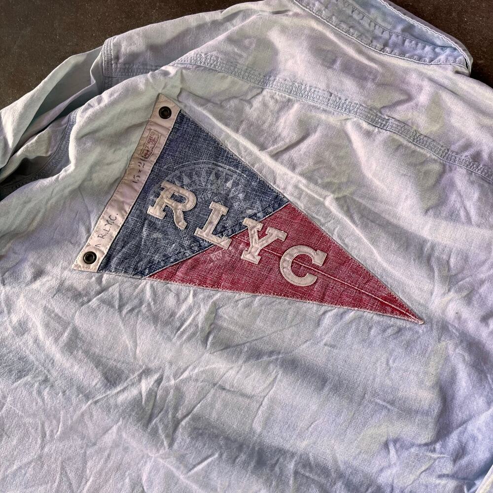 Polo Ralph Lauren RLYC sub label flag logo button up longsleeve shirt men size L